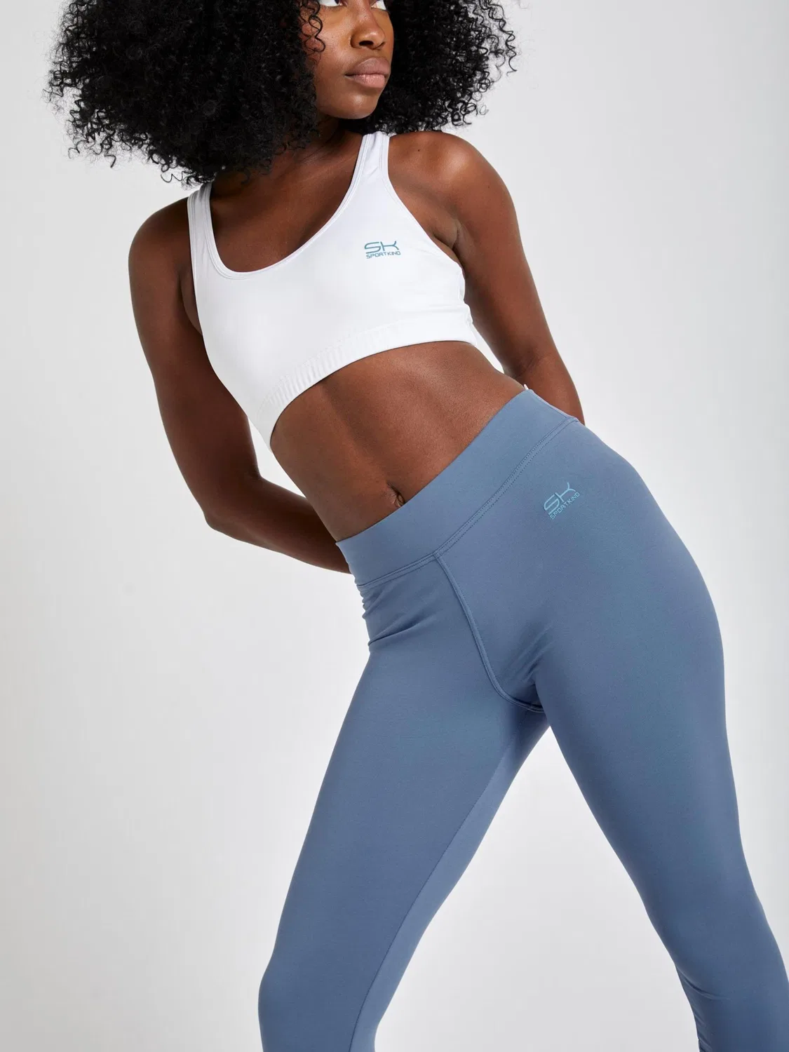 Узкие леггинсы Sportkind 3/4 Sport Leggings, цвет дымчато-серый — фото 2