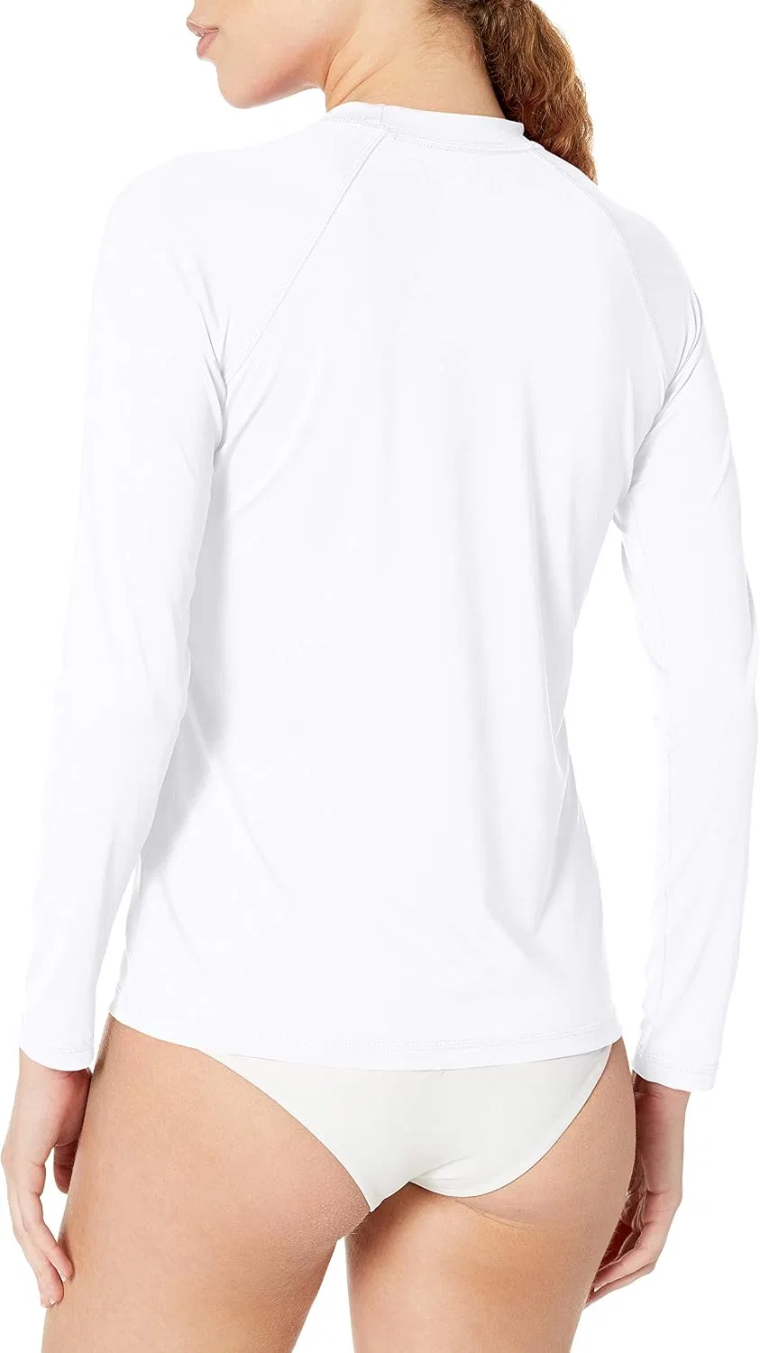 Женская рашгард с длинным рукавом UPF 40+ Nike, White Tonal Swoosh — фото 2