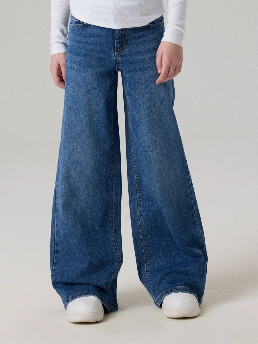Джинсы NAME IT Wide leg Jeans 'NKFPolly' синего цвета — фото 2