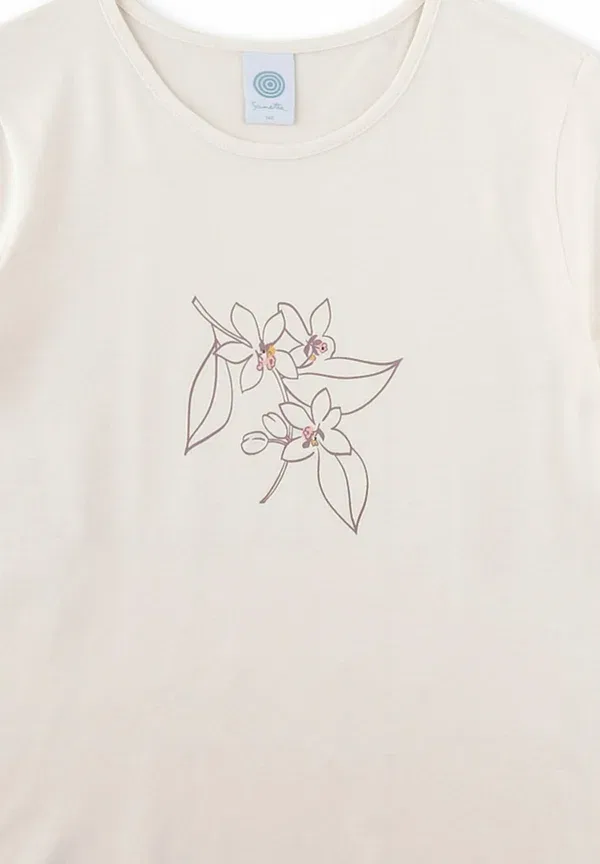 Пижама с цветочным принтом Set blumen Sanetta beige, бежевый — фото 3
