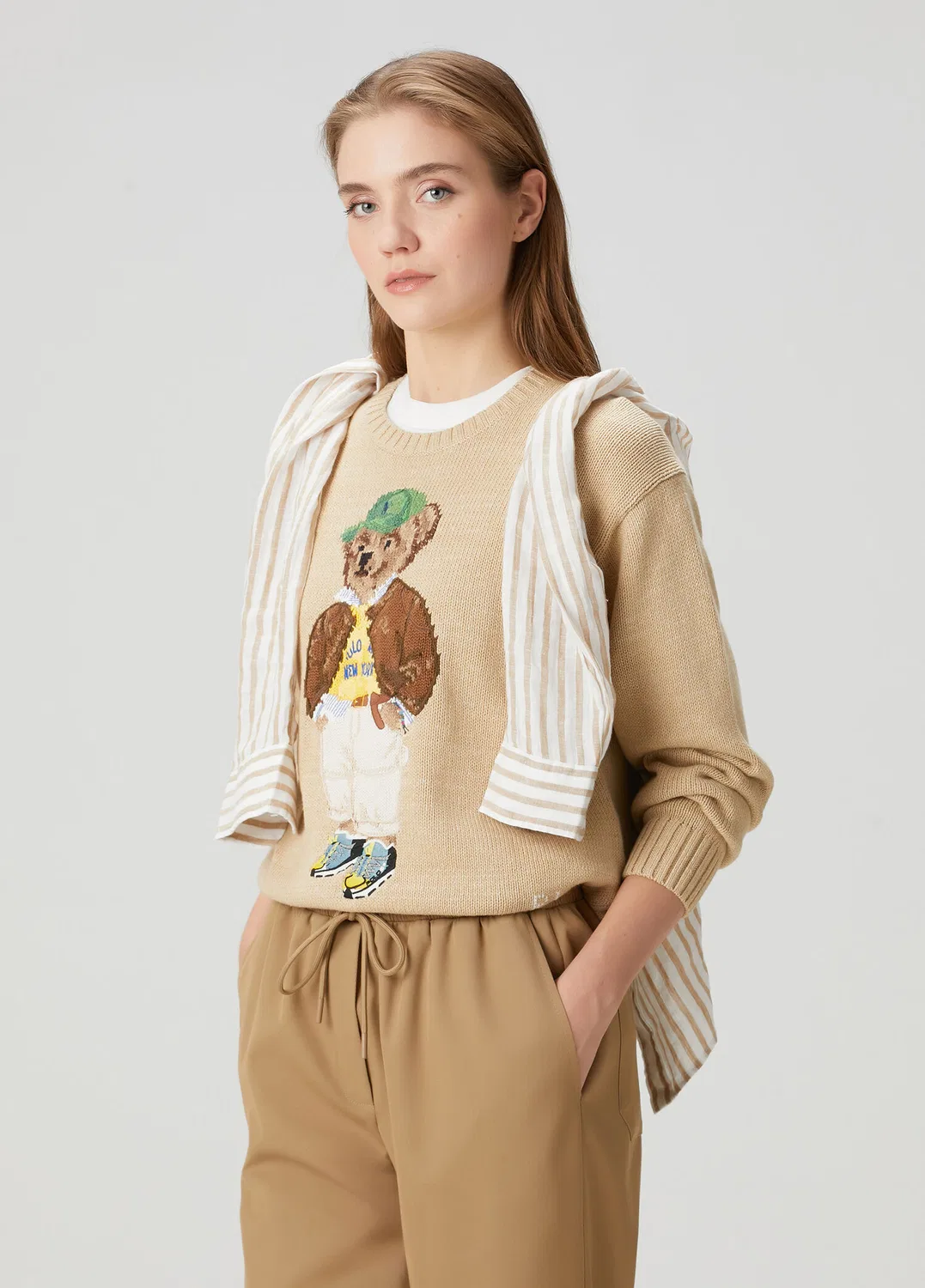 Свитер Polo Ralph Lauren Polo Bear, темно-бежевый