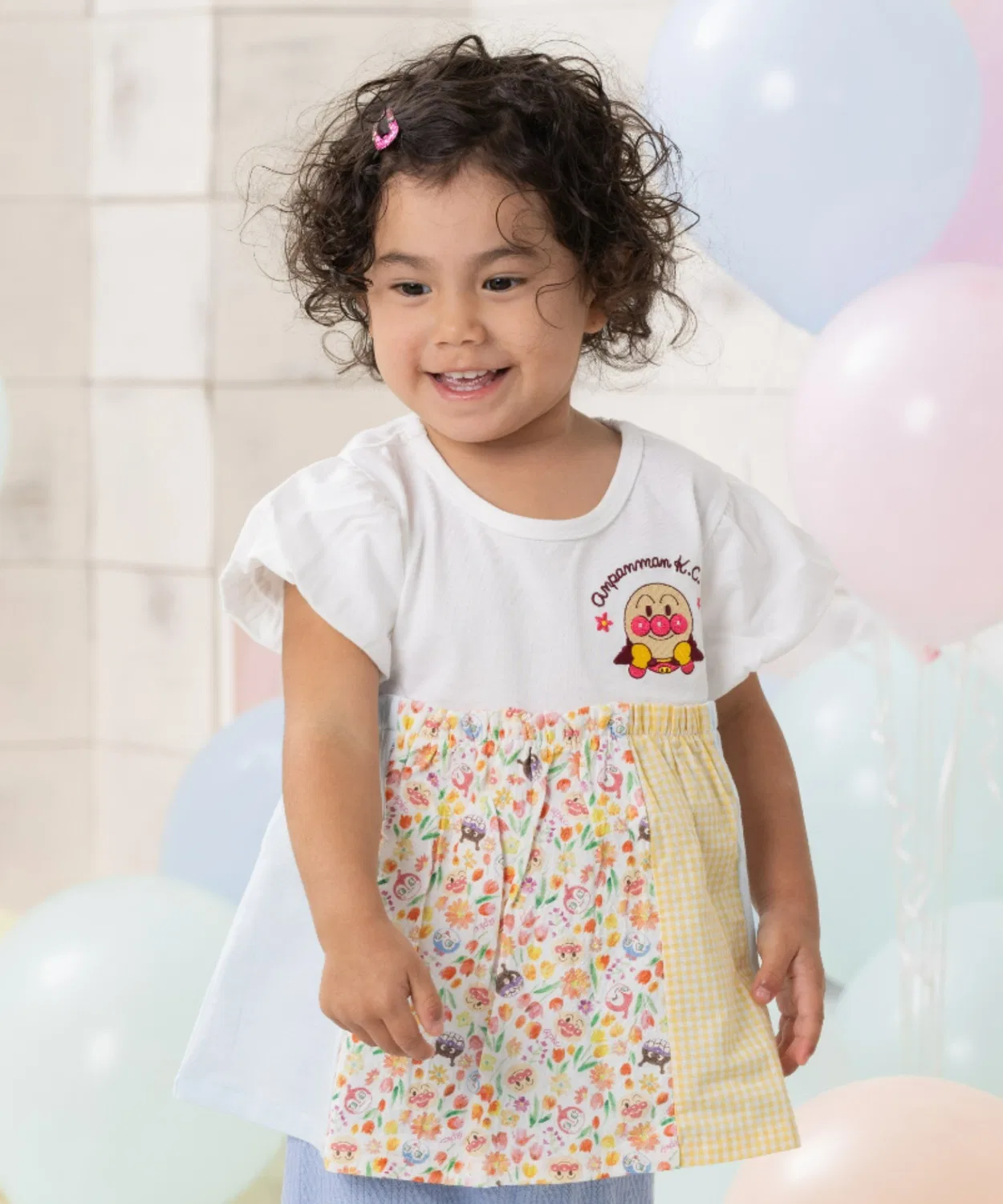 Детская туника-лоскутная с вышивкой ANPANMAN KIDS COLLECTION, Sax Blue
