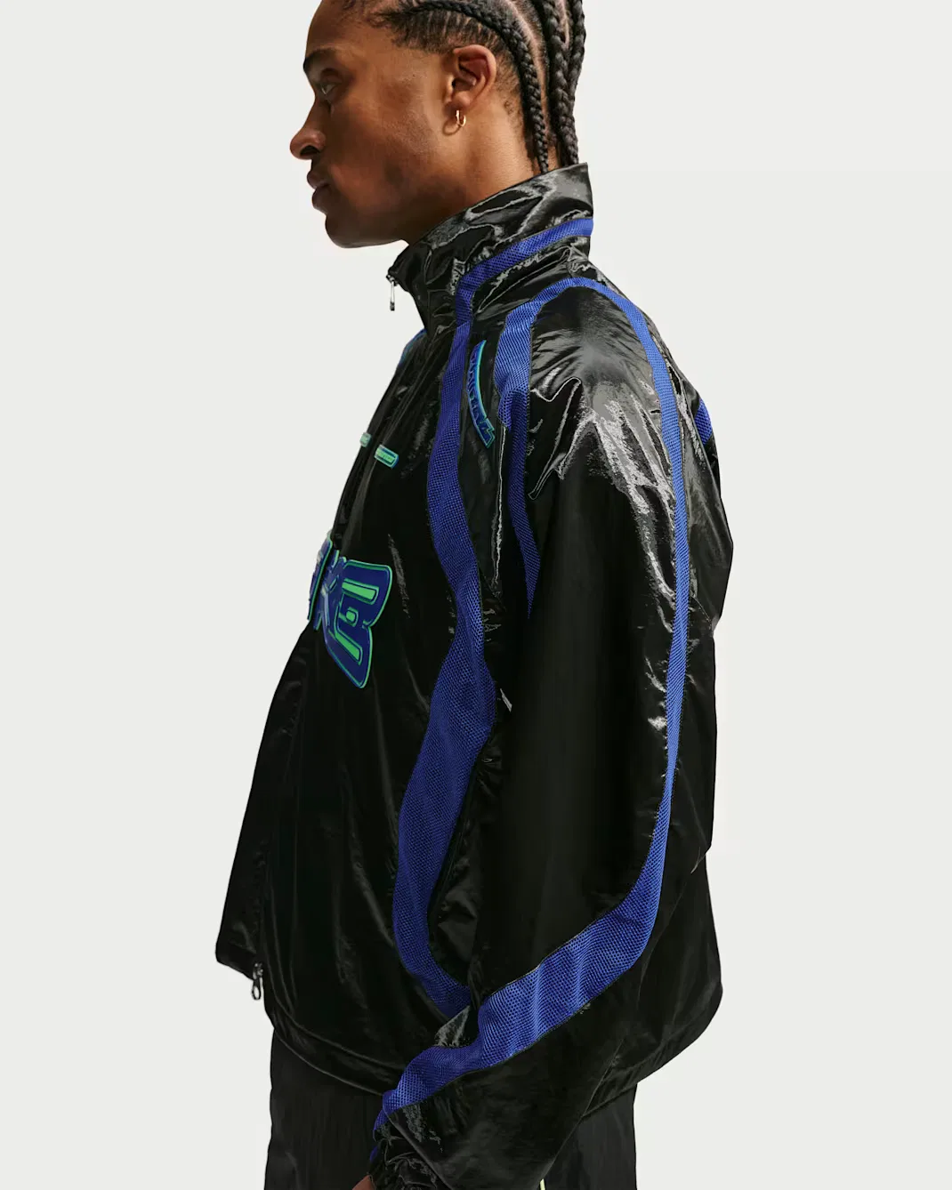 Мужская спортивная куртка Woven Flow Nike Project F.R.O.G., Black/Old Royal/Old Royal/Illusion Green — фото 3