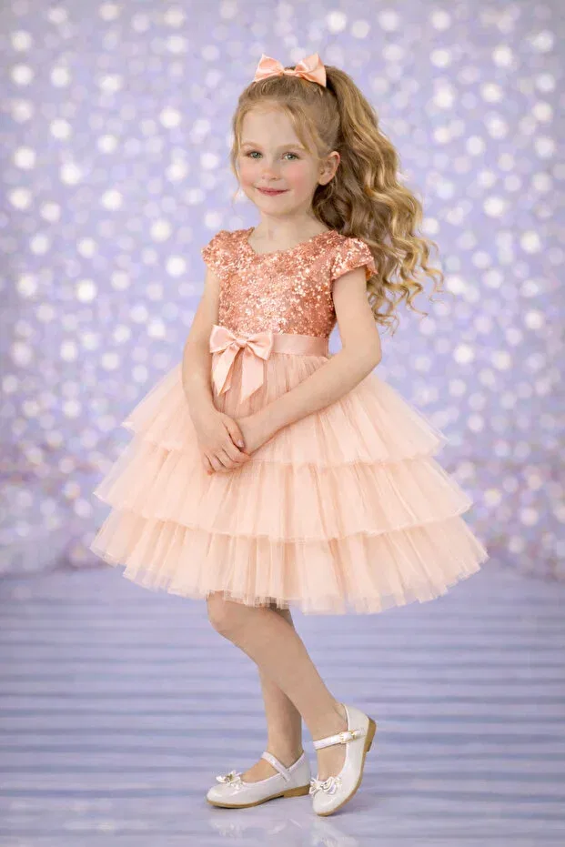 Детское платье для девочек с принтом Party Rumi Kids, Beige