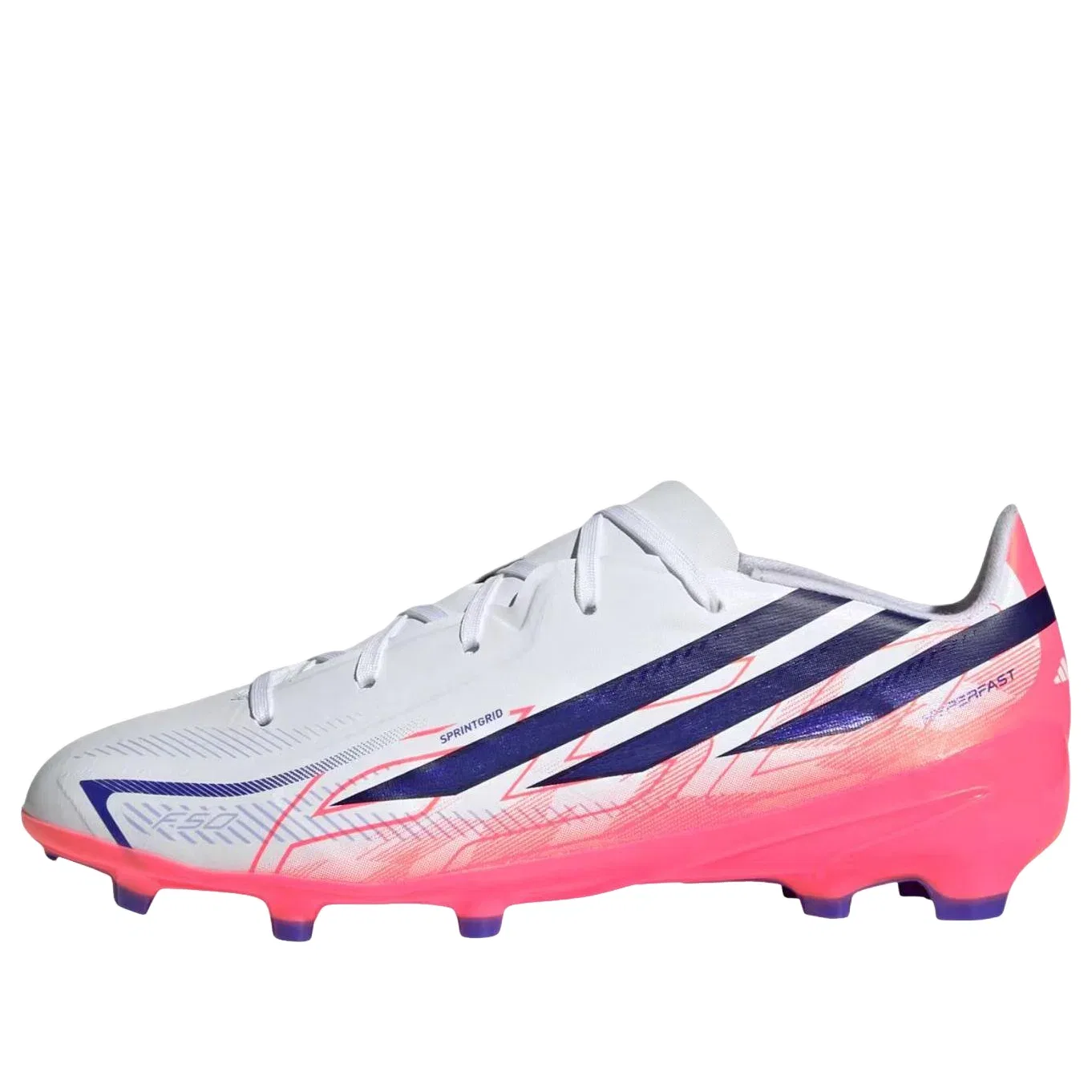 Детские бутсы для футбола с шнуровкой F50 Hyperfast League FG Adidas, белый