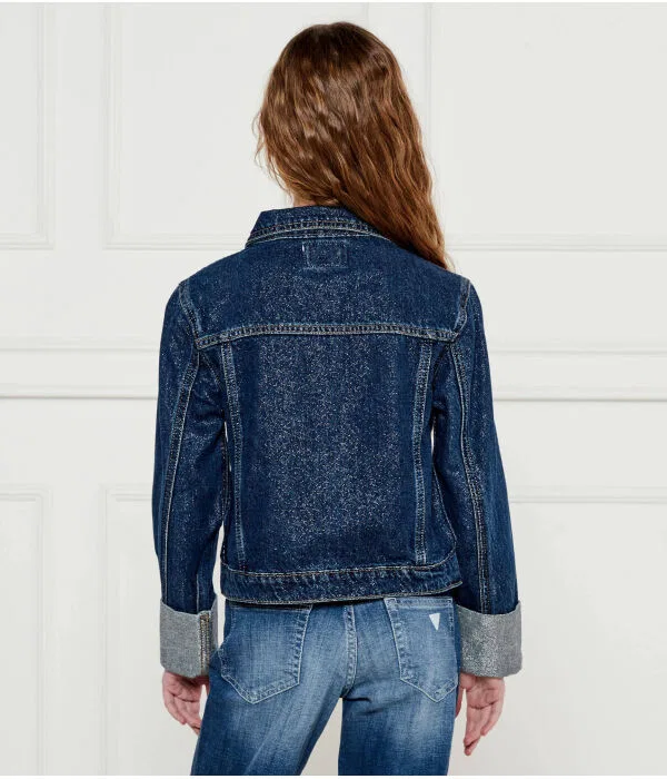 Детская джинсовая куртка для девочек с металлической нитью Guess, Blu Marino — фото 3