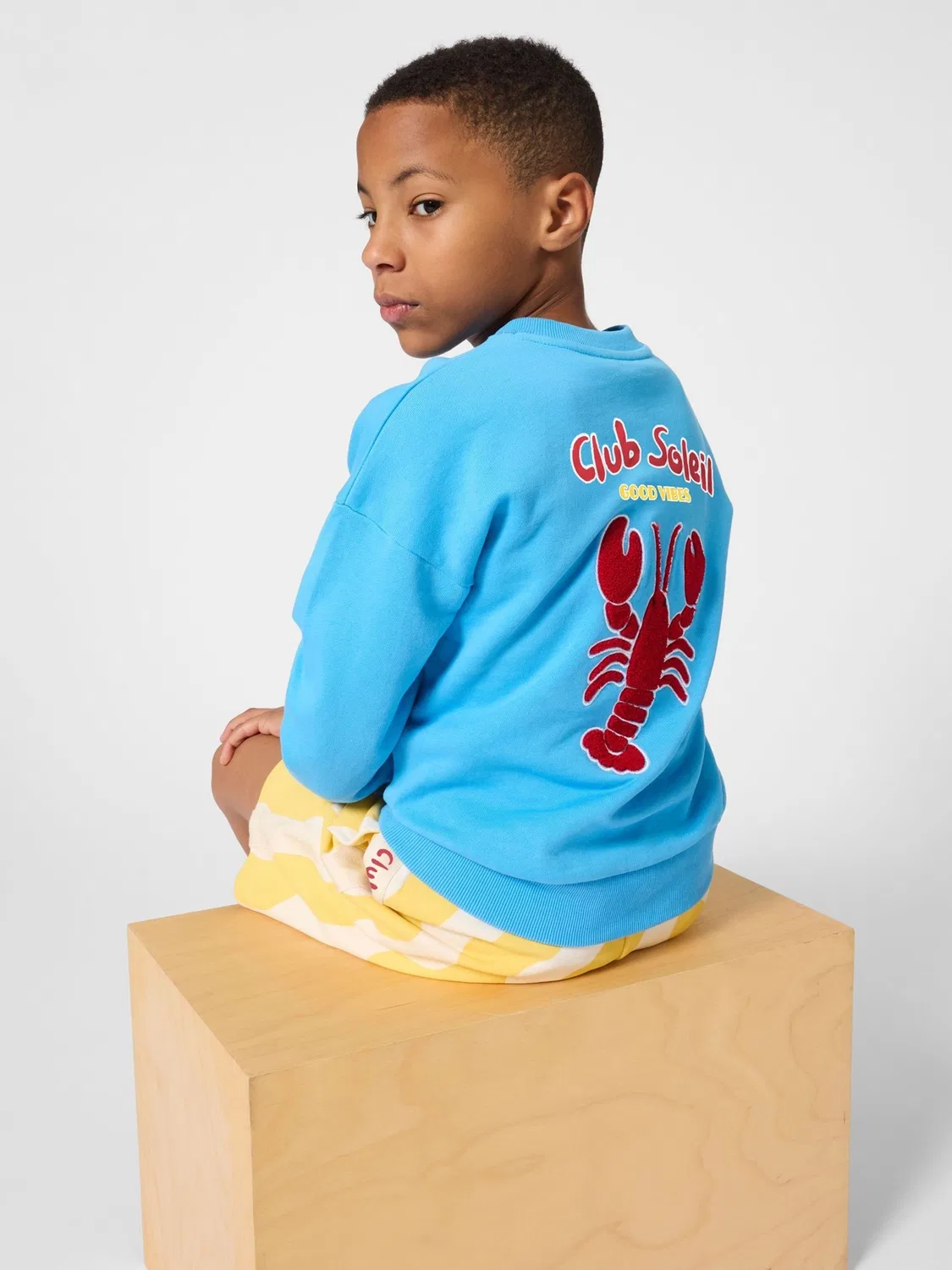 Свитшот с принтом Kids Around Blue Lobster, синий — фото 2