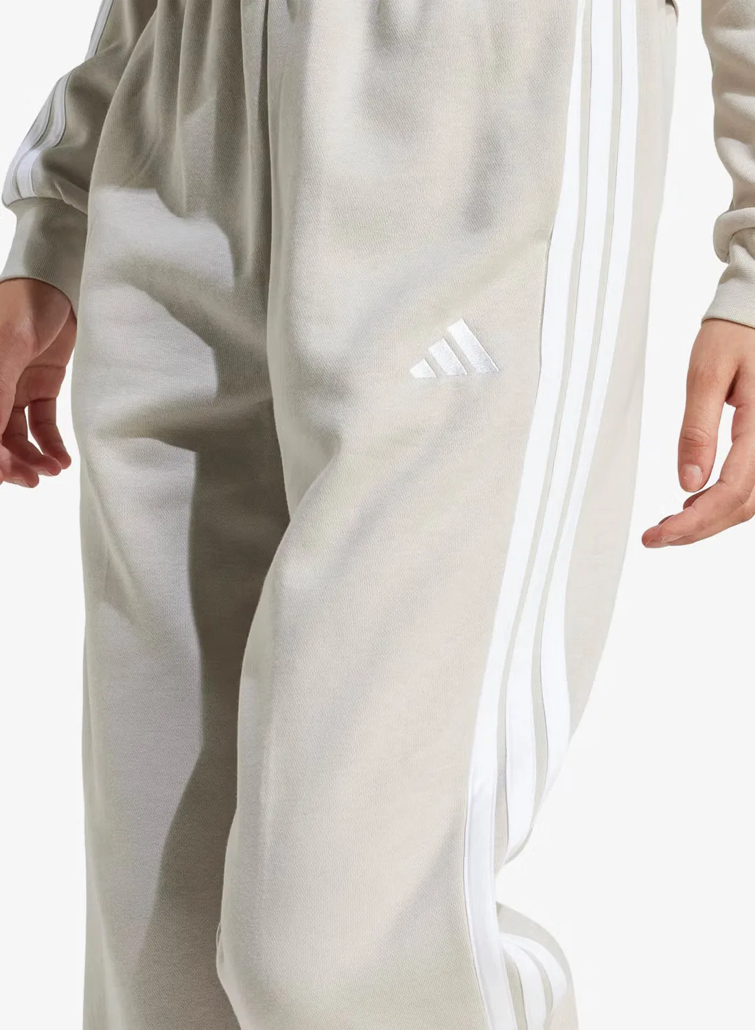 Штаны из футера с логотипом 3-Stripes Adidas, белый — фото 4