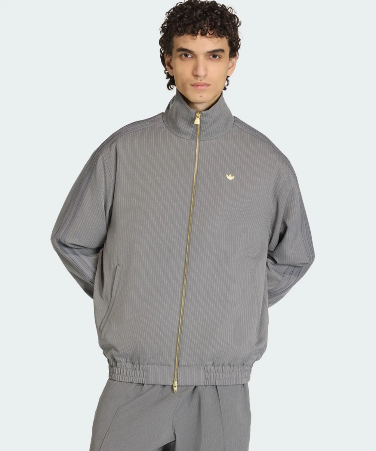Мужская куртка-олимпийка с принтом Firebird Pinstripe Adidas Originals, Grey