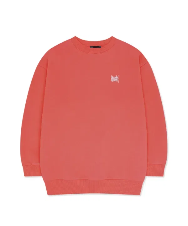 Свитшот детский с принтом, Kids tag crewneck Brownbreath Kids, красно-оранжевый — фото 3