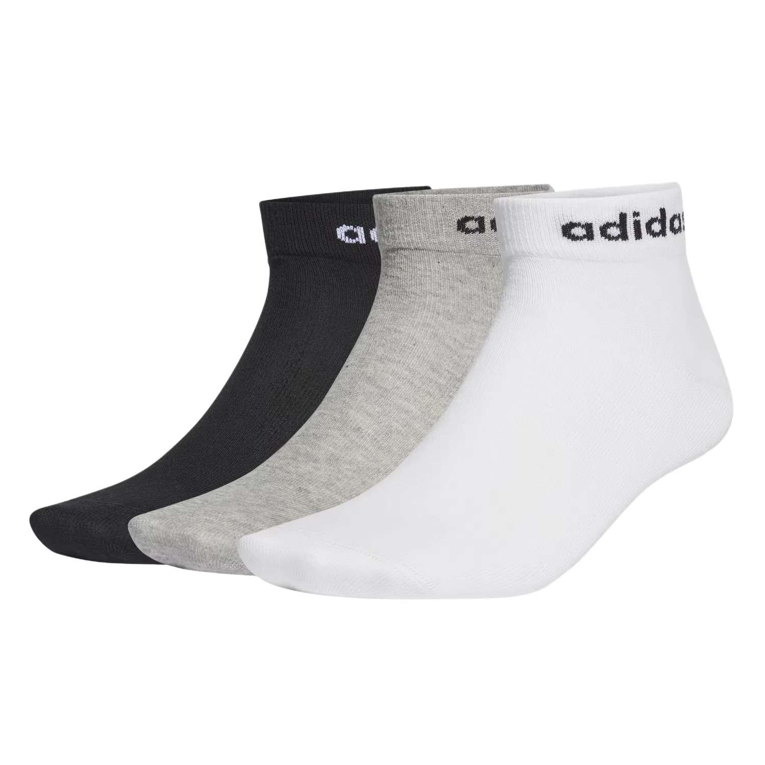 Детские носки с лодыжкой, комплект из 3 пар, Adidas, Black/White/Gray