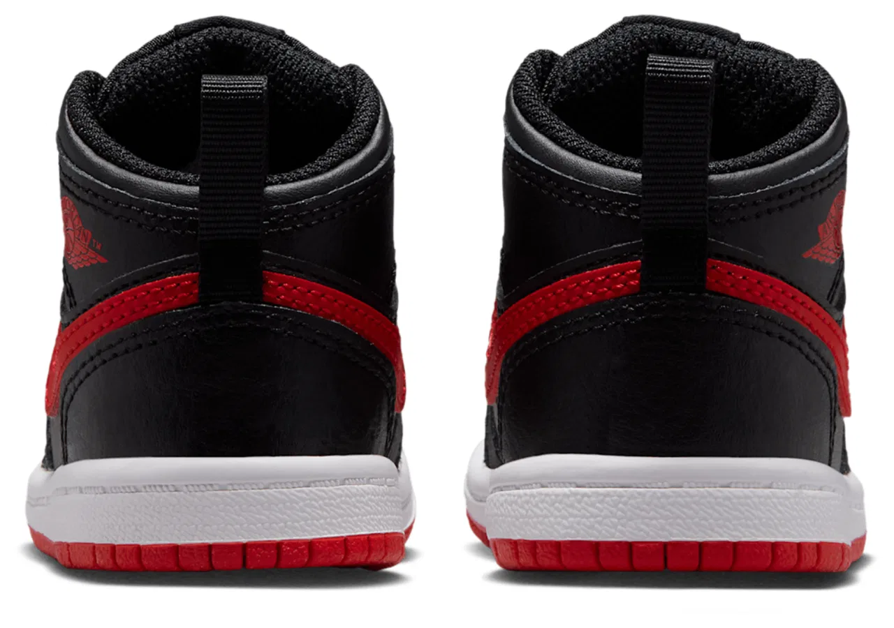 Кроссовки для девочек AJ 1 Mid Jordan, цвет Black/Univ Red/White — фото 3