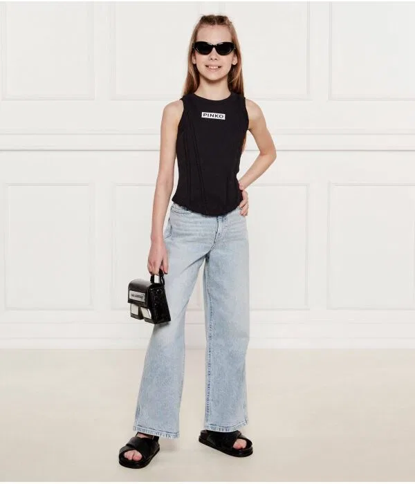 Детский топ для девочек Slim Fit Pinko Up, черный — фото 2