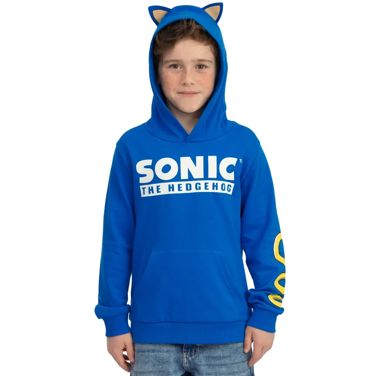 Детский худи с капюшоном и 3D ушами Sonic The Hedgehog, Blue — фото 2