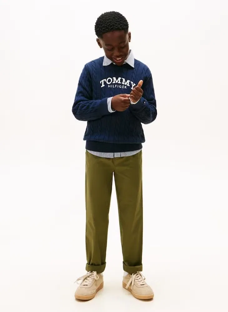 Свитер с граффическим принтом Tommy Hilfiger, темно-синий — фото 4