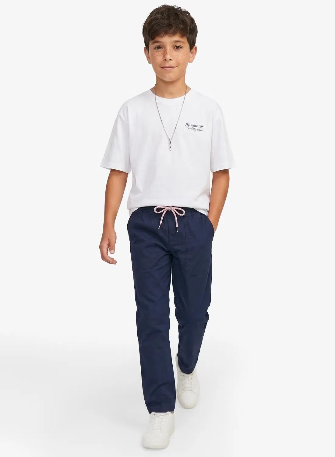 Джоггеры детские с принтом JPSTKANE Jack & Jones Junior, темно-синий