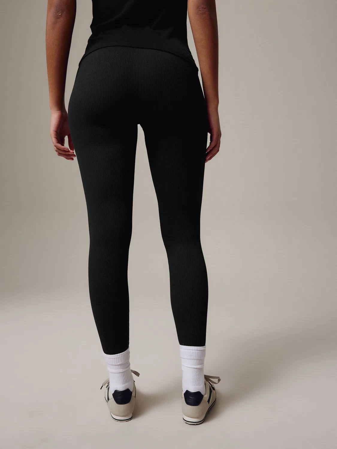 Леггинсы с рифленой отделкой Black Ribbed Seamless High Waist Leggings Next, черный — фото 3