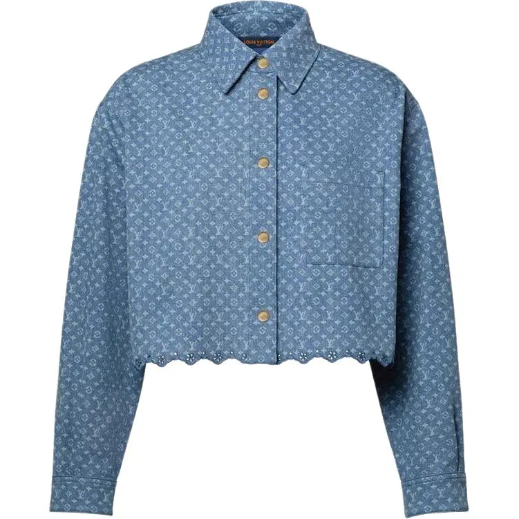 Женская рубашка с монограммой, свободный крой, Louis Vuitton, Blue