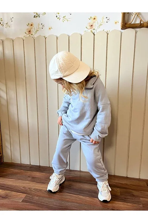 Детский спортивный комплект для девочек хлопковый Moda, Grey — фото 2