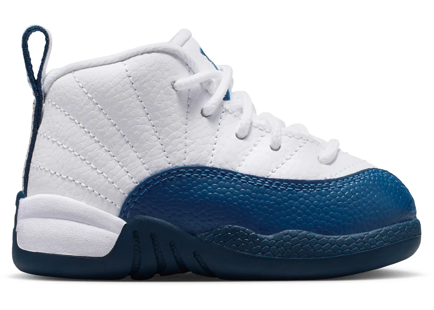 Детские кроссовки Lifestyle с цветовым блоком Jordan 12 Retro, White/French Blue/Metallic Silver/Varsity Red