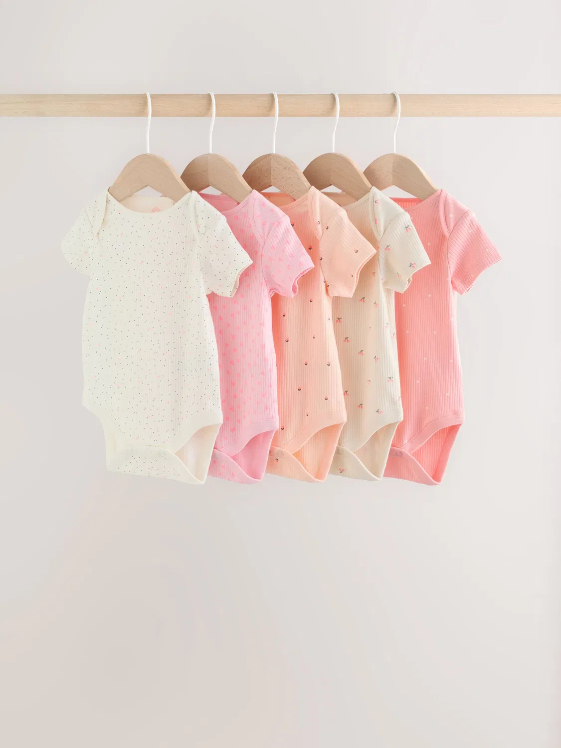 Боди с коротким рукавом 5-pack Next, флуоресцентный розовый