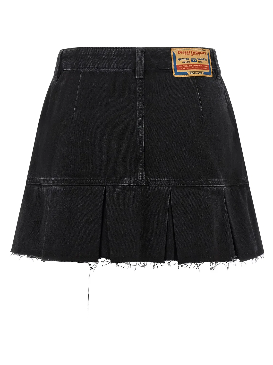 Женская длинная юбка с плиссированным подолом Blue Cotton Long Skirt Diesel, Blue — фото 2
