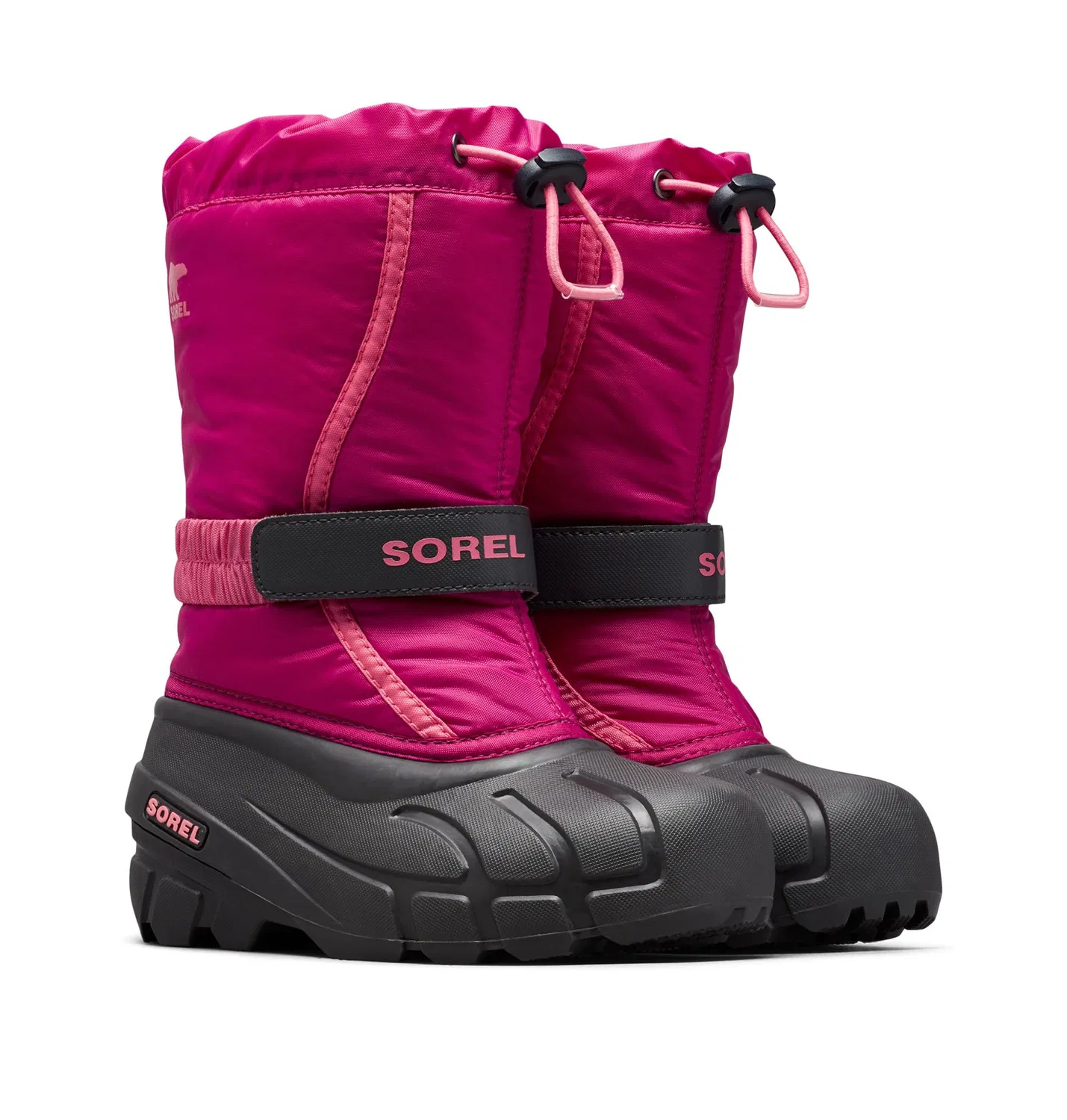 Детские зимние ботинки для мальчиков Flurry Sorel, Deep Blush Tropic Pink — фото 2
