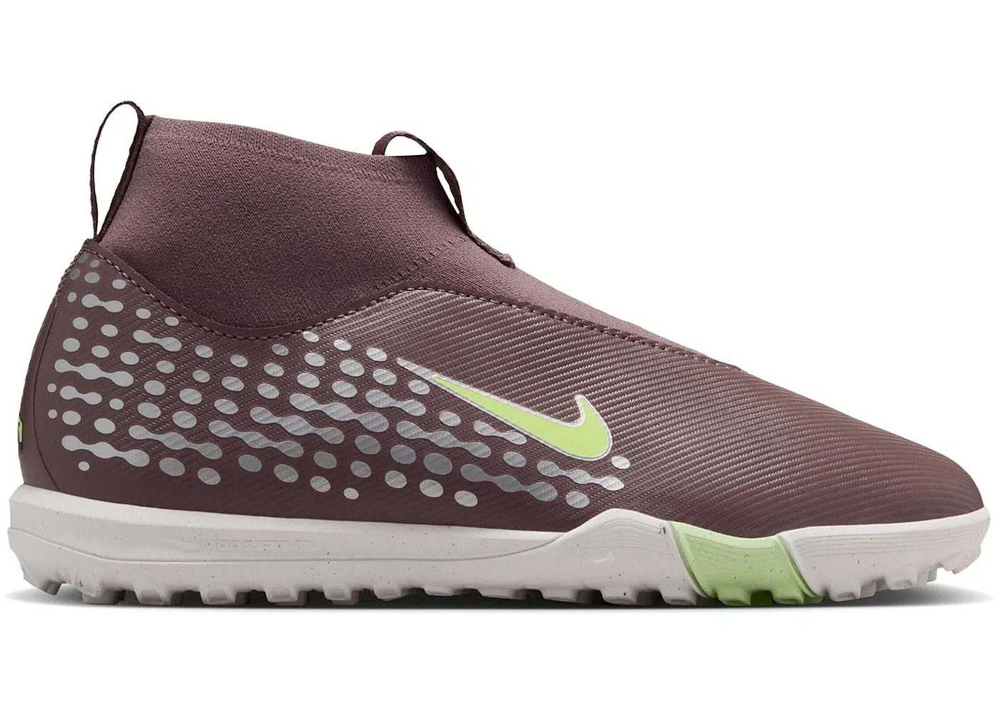 Детские футбольные бутсы для мальчиков с принтом Kylian Mbappé Nike Zoom Mercurial Superfly 10 Academy TF, цвет Plum Eclipse/Metallic Silver