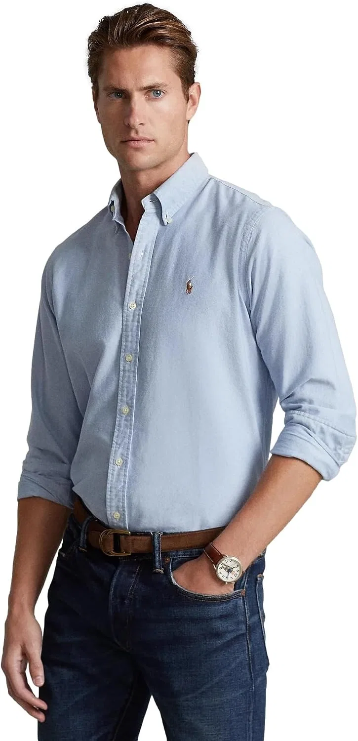 Мужская классическая рубашка с принтом Polo Ralph Lauren, Ralph Lauren Bsr Blue — фото 2