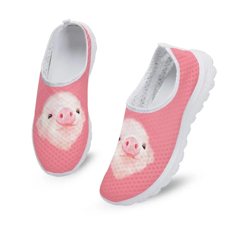 Детские кроссовки для девочек с принтом Flower Skulls Garronmavis, Cartoon Cute Pig