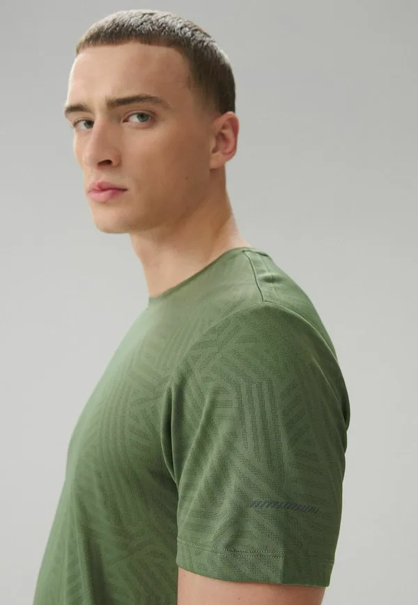 Обычная футболка с жаккардовым принтом fitactive Next, Khaki Green — фото 4