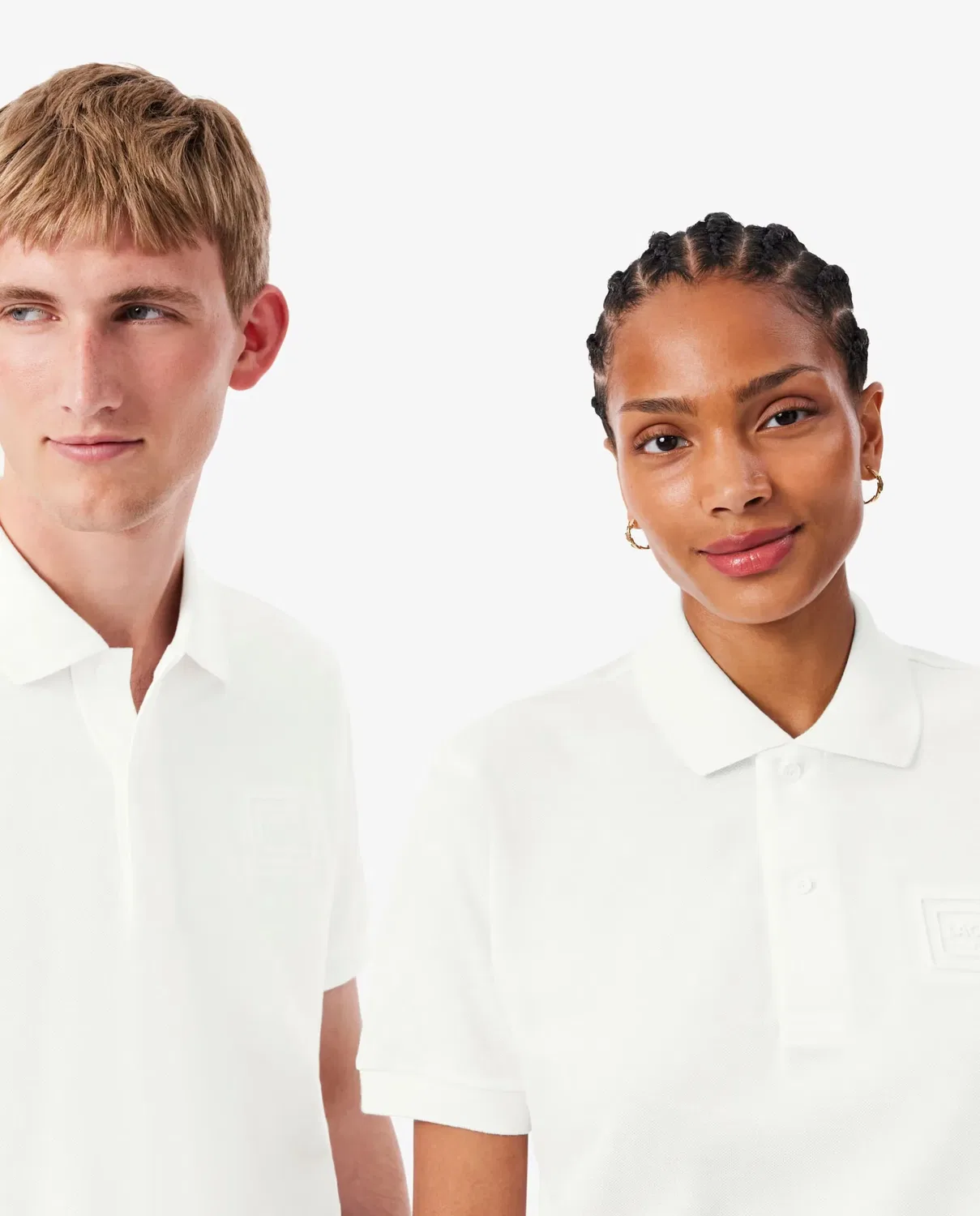 Мужское поло классического кроя с рельефным брендированием Lacoste, Blanco — фото 3