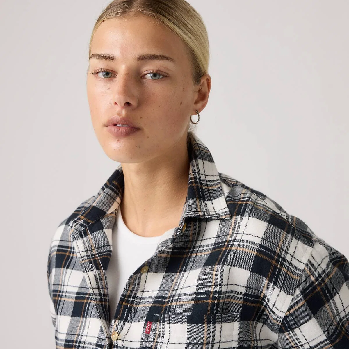 Фланелевая рубашка на пуговицах Nash Levi's, Caro Plaid Anthracite Night - Black — фото 2