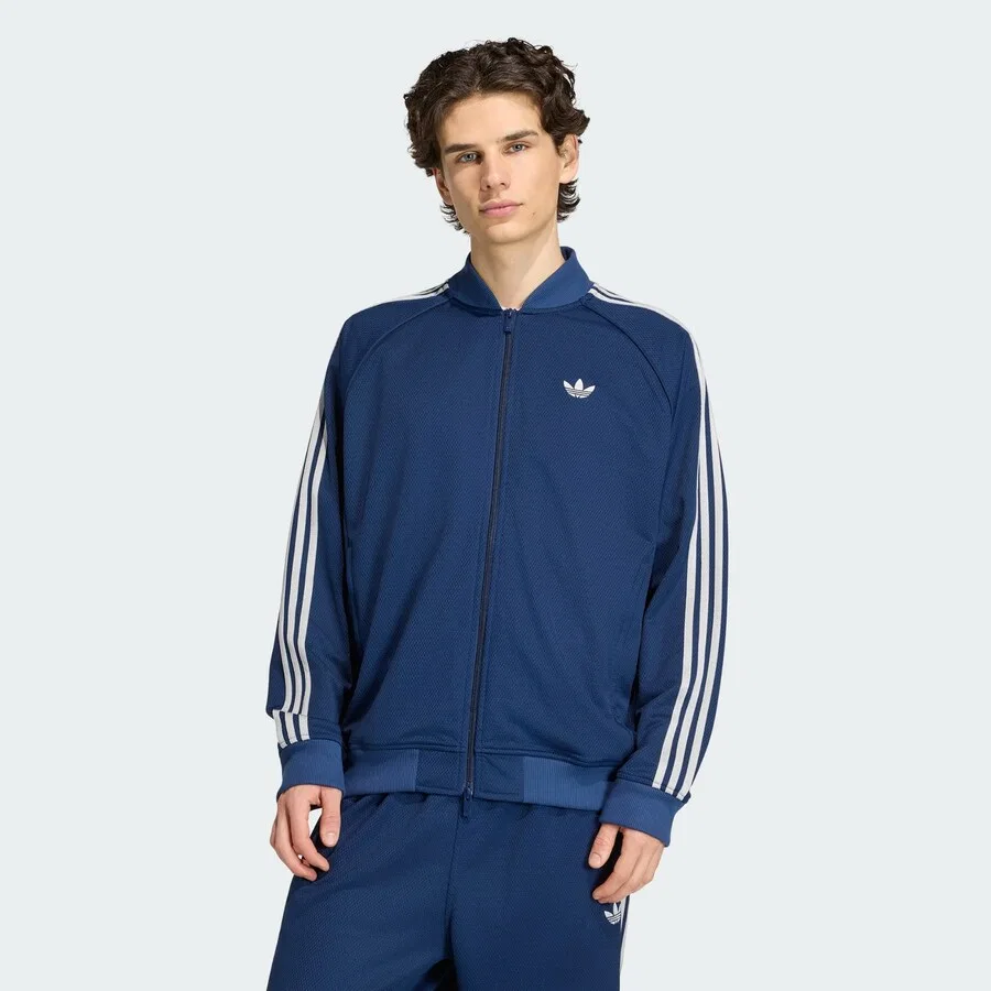 Толстовка на молнии ADIDAS ORIGINALS 'SST Adicolor Classics' темно-синего цвета — фото 2