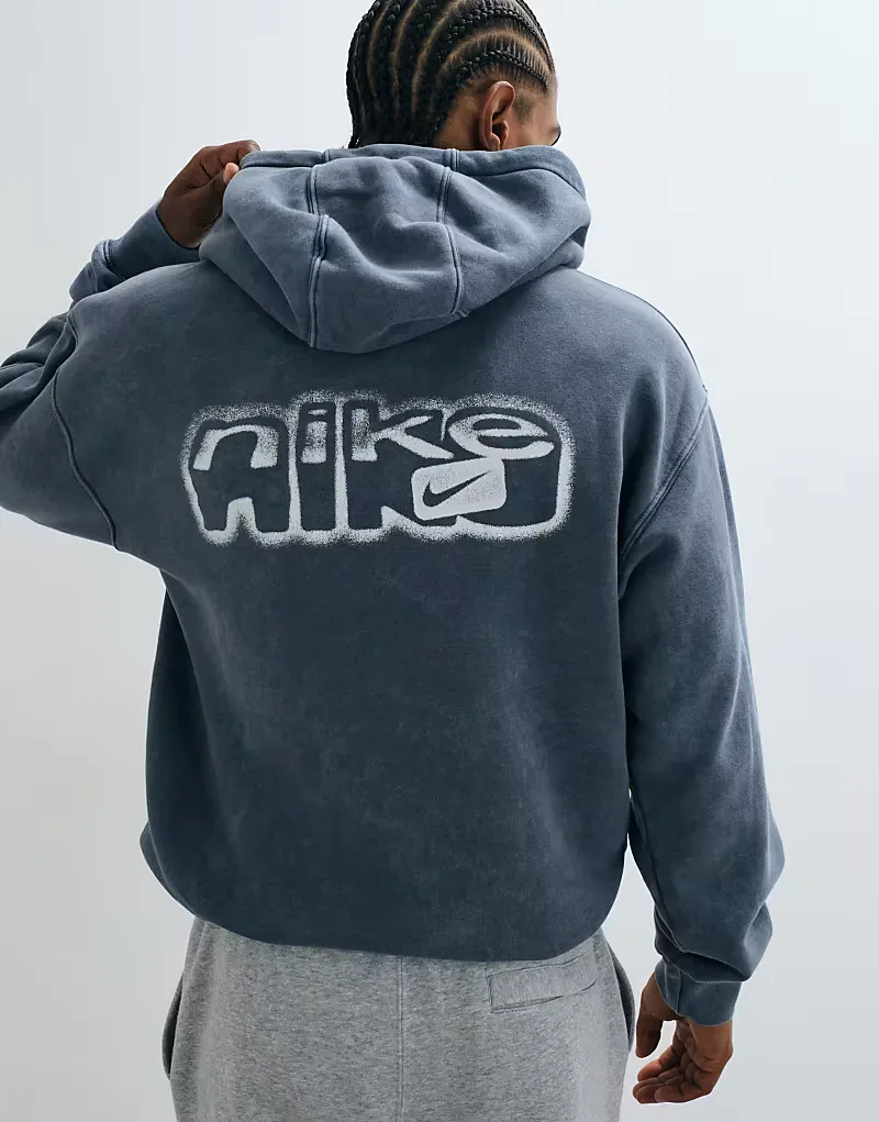 Худи Nike с графическим принтом в виде брызг на спине, черный