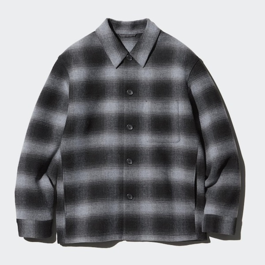 

Куртка-рубашка в клетку Uniqlo, серый/черный