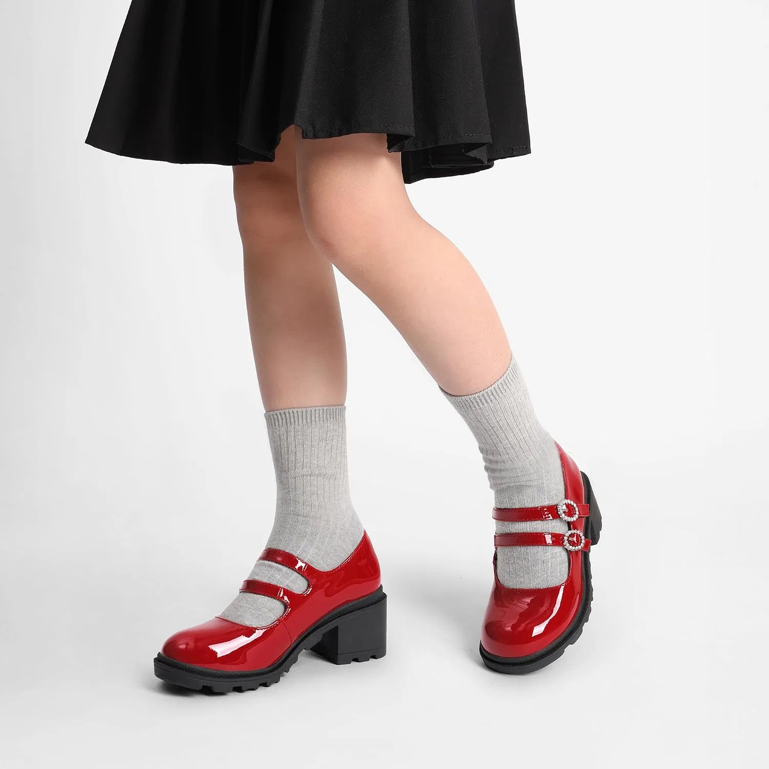 Детские туфли Мэри Джейн на платформе для девочек DREAM PAIRS, Red — фото 2