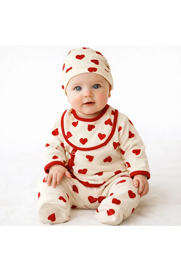 Детский комплект боди для девочек хлопковый Asyaden Baby, Red — фото 4