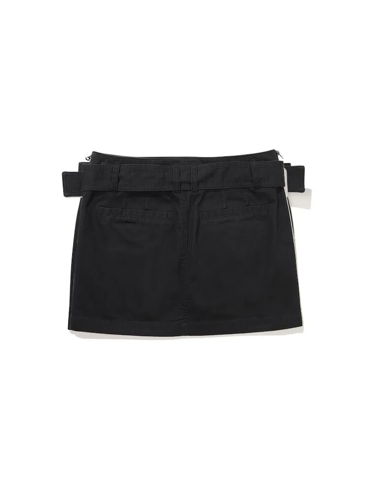 Мини-юбка с поясом и накладными карманами W Belted Outpocket SUPERDRY, Black — фото 3