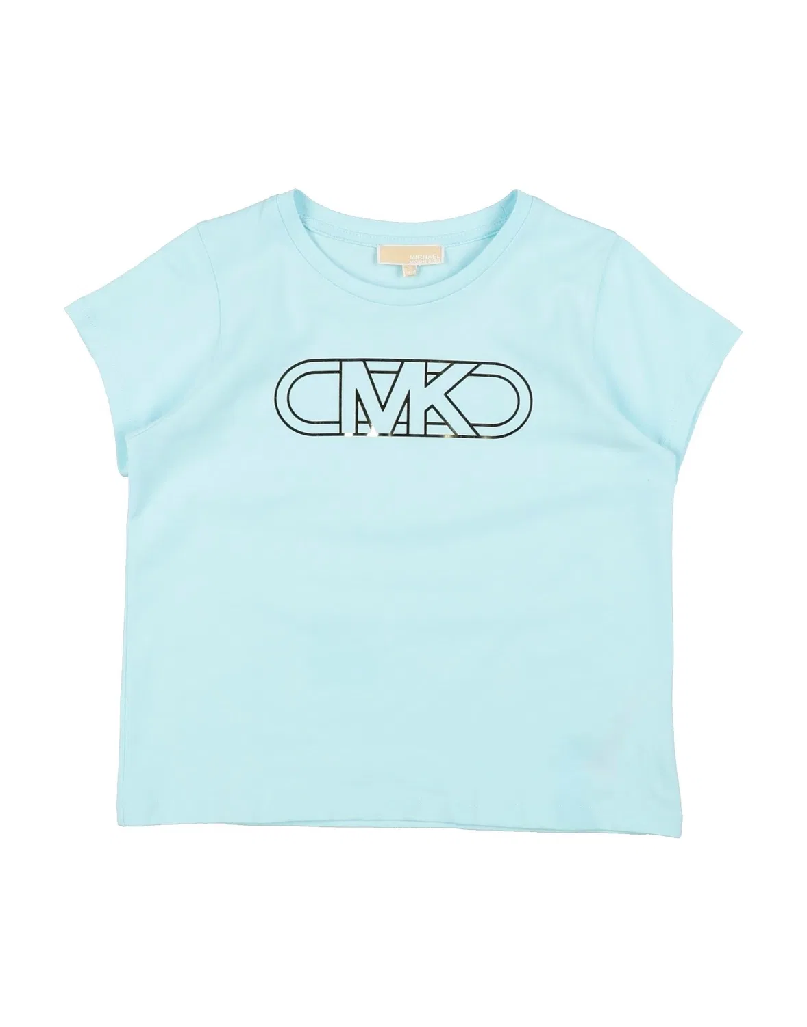 Детская футболка для девочек хлопковая с принтом Michael Kors Kids, бирюзовый