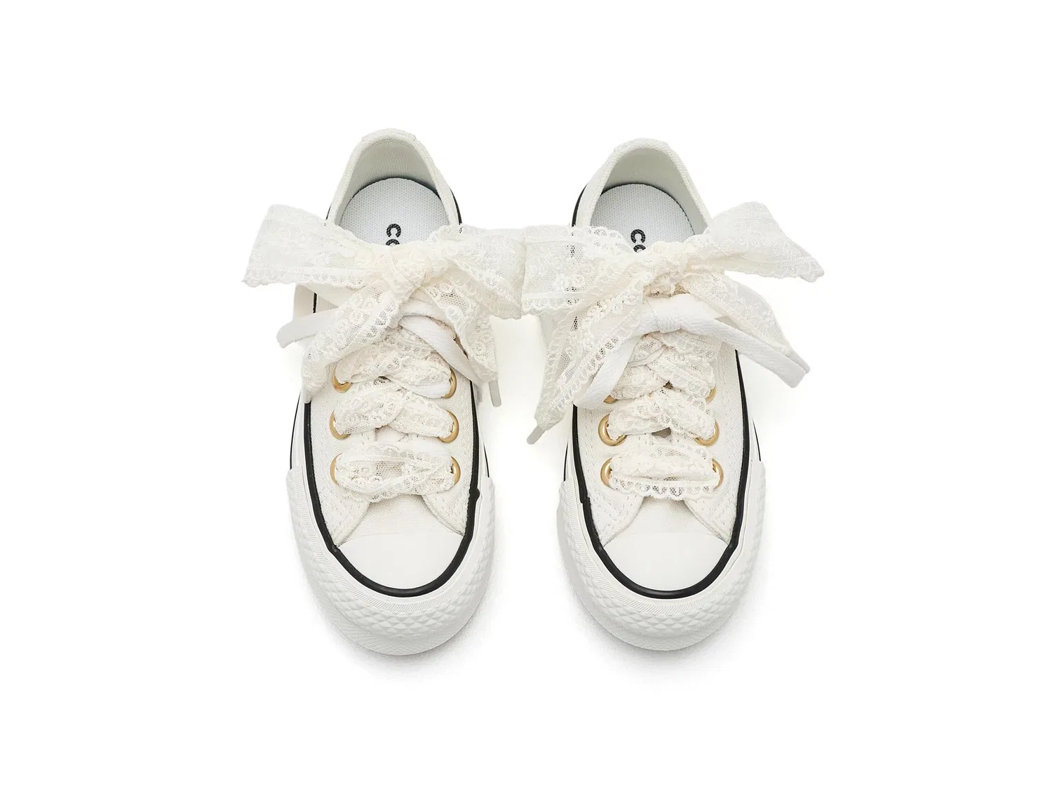 Кеды Chuck Taylor All Star Eva Lift Platform Lace (для маленьких детей) Converse Kids, Vintage White/Gold/Black — фото 3