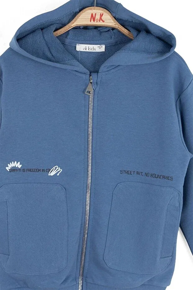 Детский кардиган для мальчиков на молнии Freedom Nk Kids, Blue — фото 3