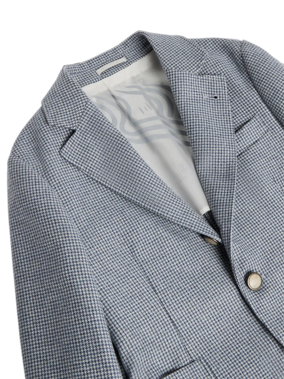 Пиджак в ломаную клетку Brunello Cucinelli Kids, синий — фото 3