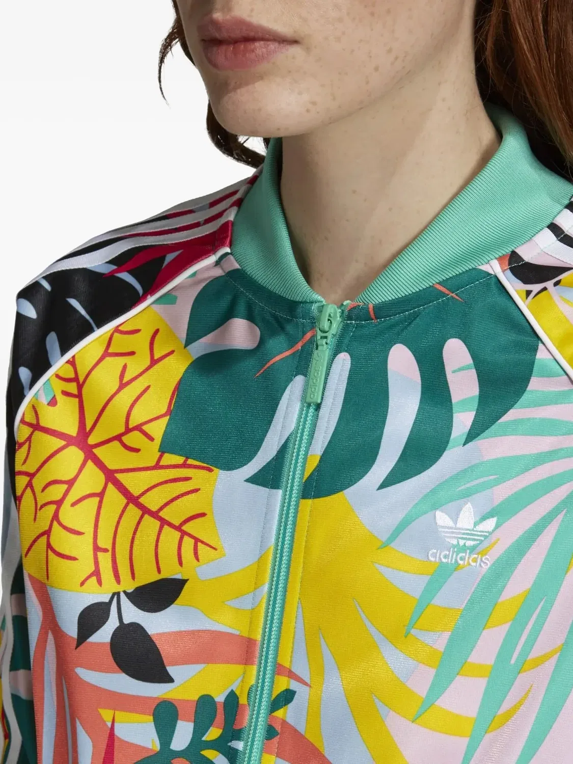 Спортивная куртка Stadium Tropicalage Multicolour Adidas, зеленый — фото 2