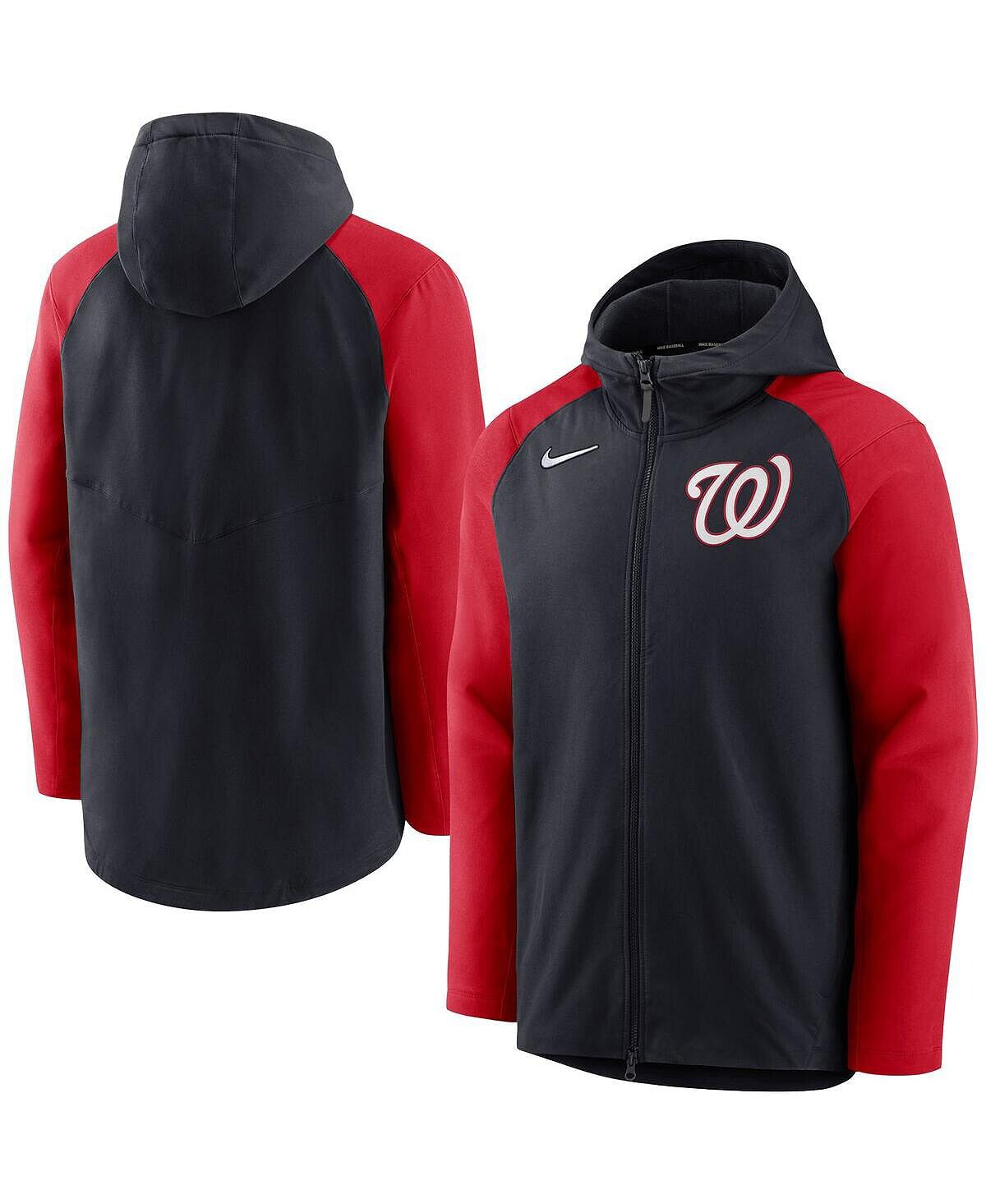 

Мужская темно-синяя, красная куртка washington nationals authentic collection с капюшоном на молнии во всю длину Nike, мульти