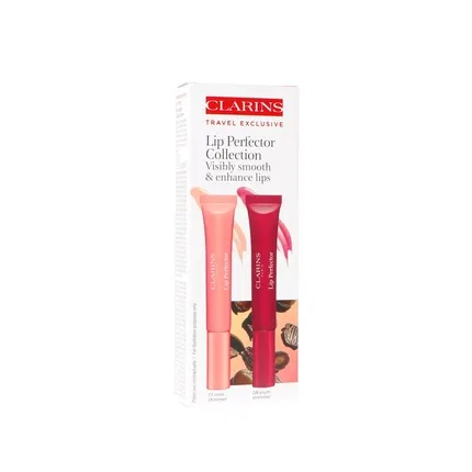 Блеск для губ увлажняющий Clarins Lip Perfector Duo, 01 Rose Shimmer и 08 Plum Shimmer, 12 мл