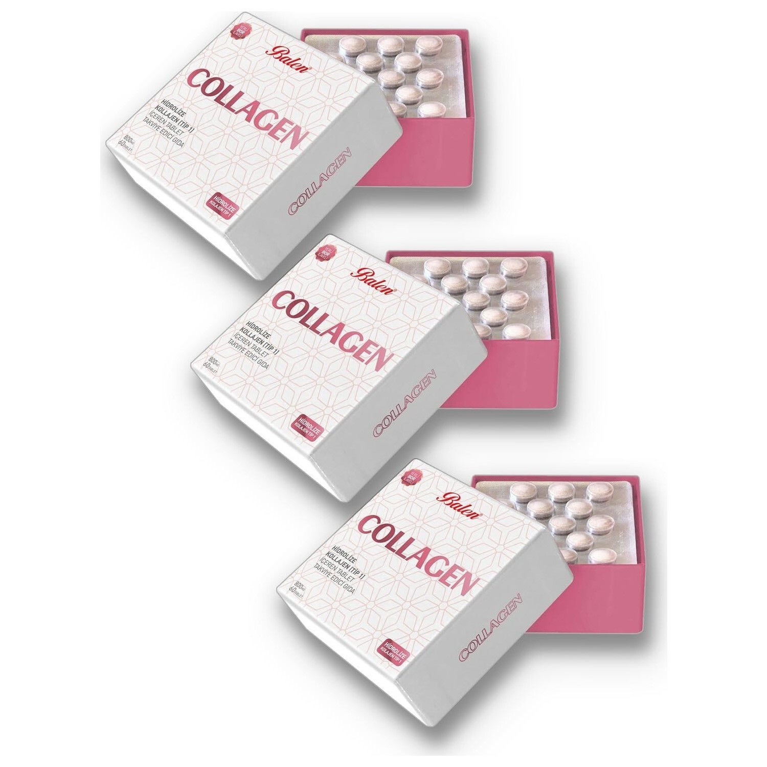 

Добавка Balen Collagen 800 мг, 3 упаковки по 60 капсул