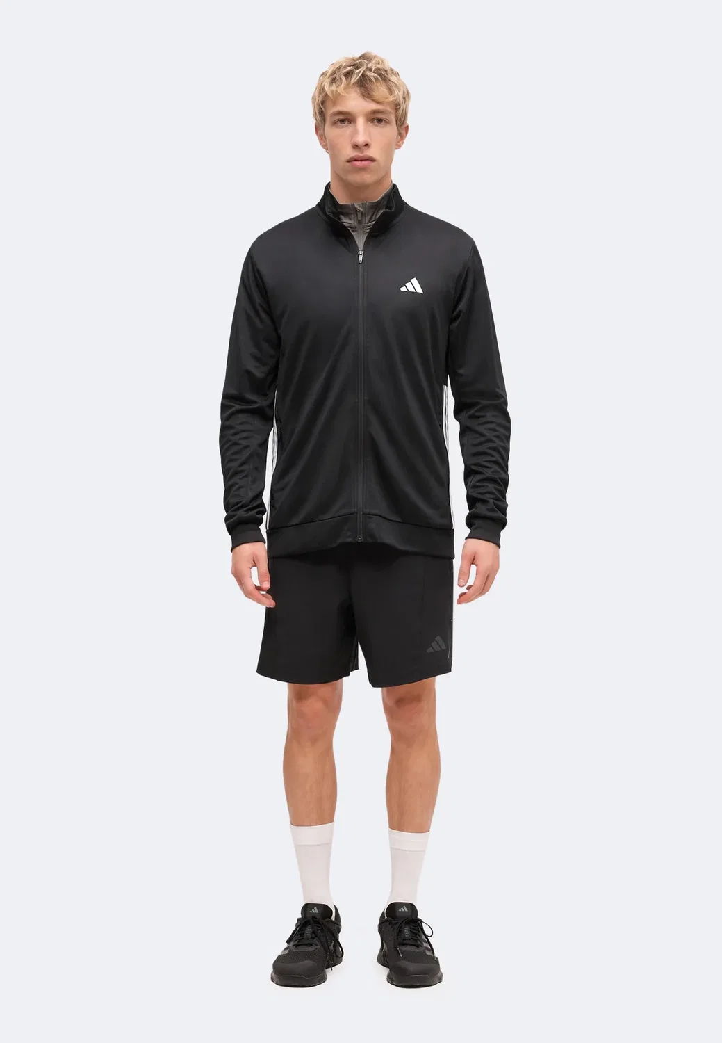 Все необходимое готово - тренировочная куртка Adidas Performance, Black/White — фото 2