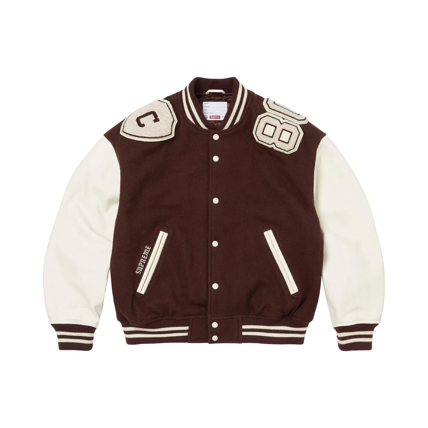 Куртка-бомбер Supreme Captains Varsity Jacket, Brown