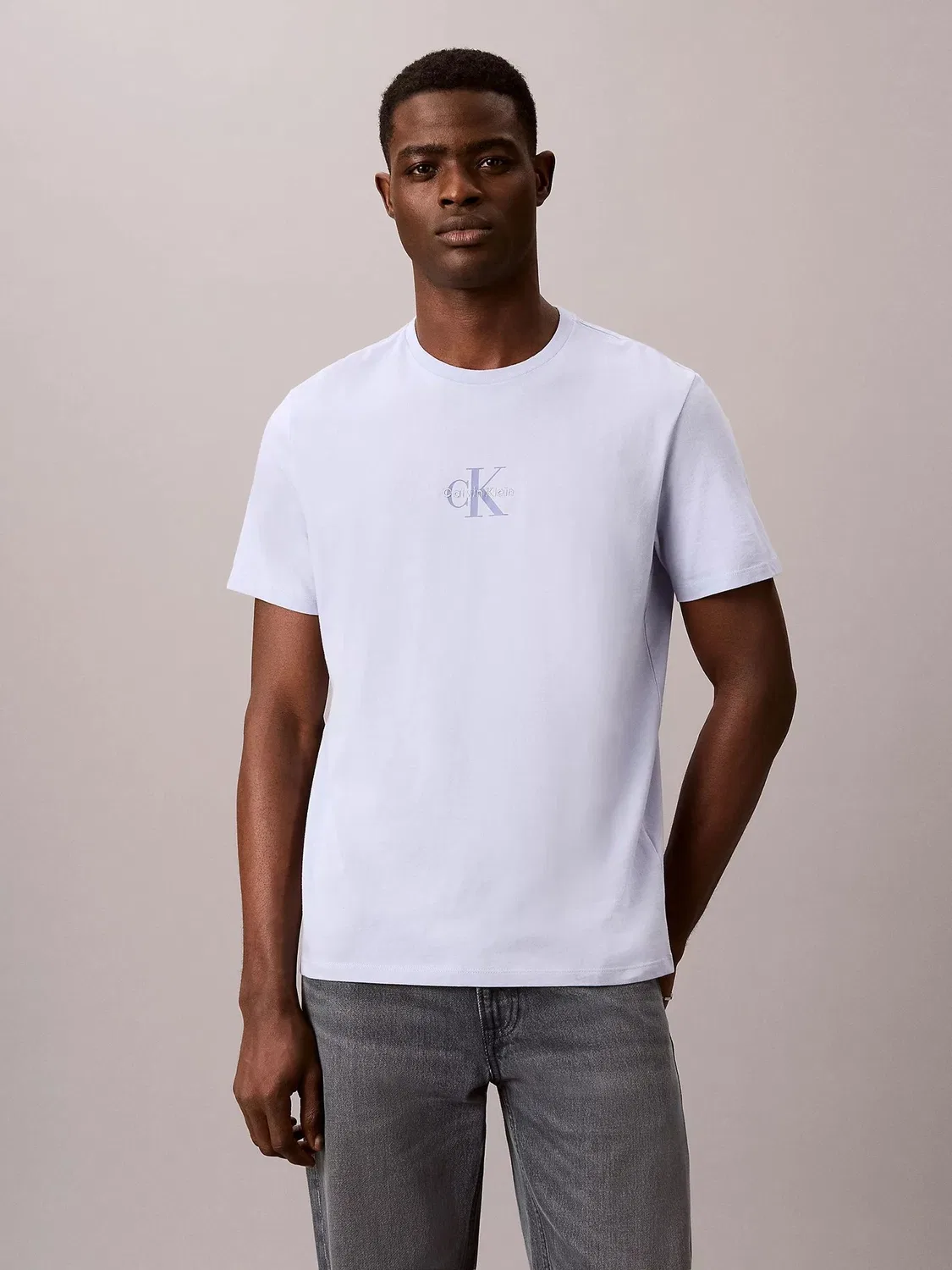 Футболка с микропринтом Calvin Klein, синяя